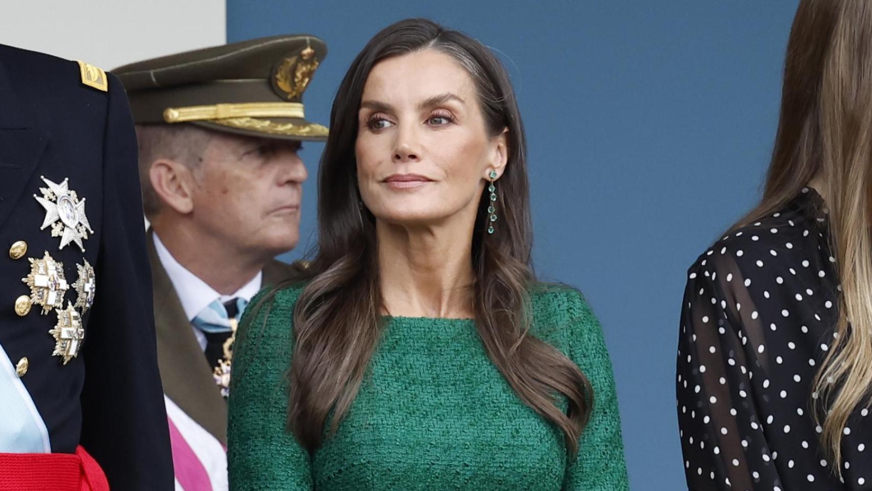 La Reina de España en el desfile militar.