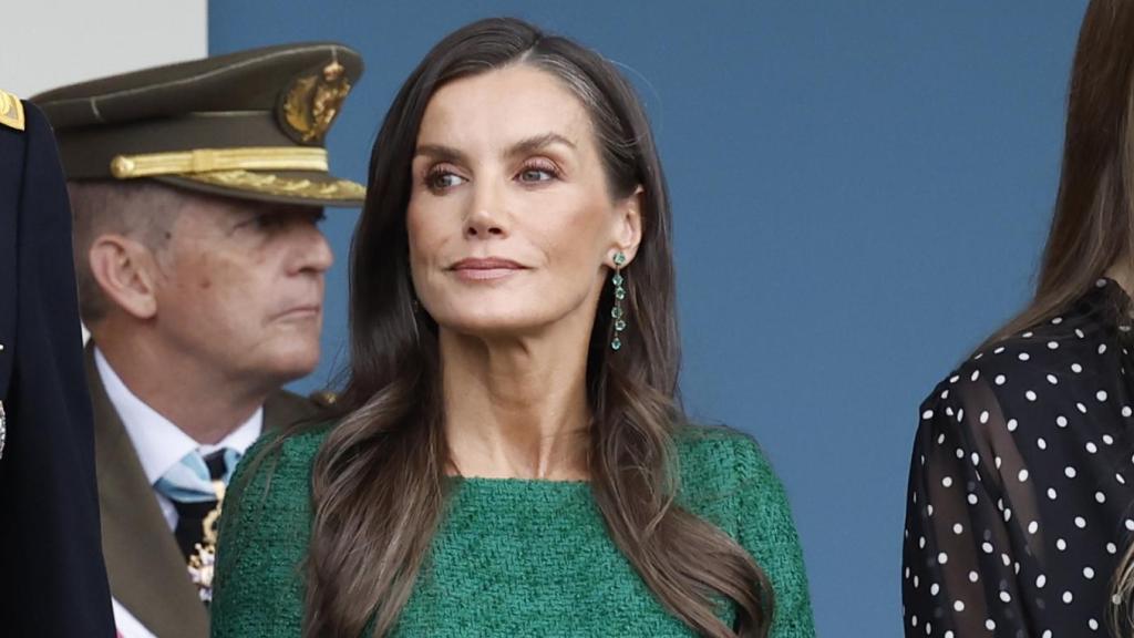 La Reina de España en el desfile militar.