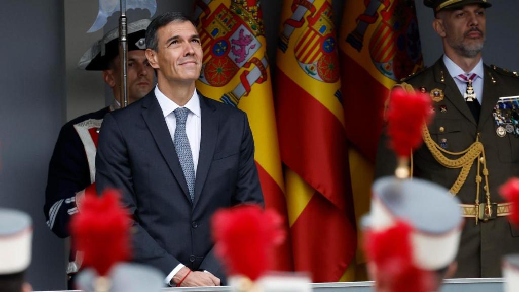 Sánchez durante el desfile de este domingo.