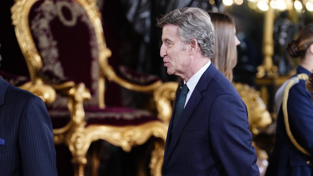 Alberto Núñez Feijóo durante los actos de la Fiesta Nacional