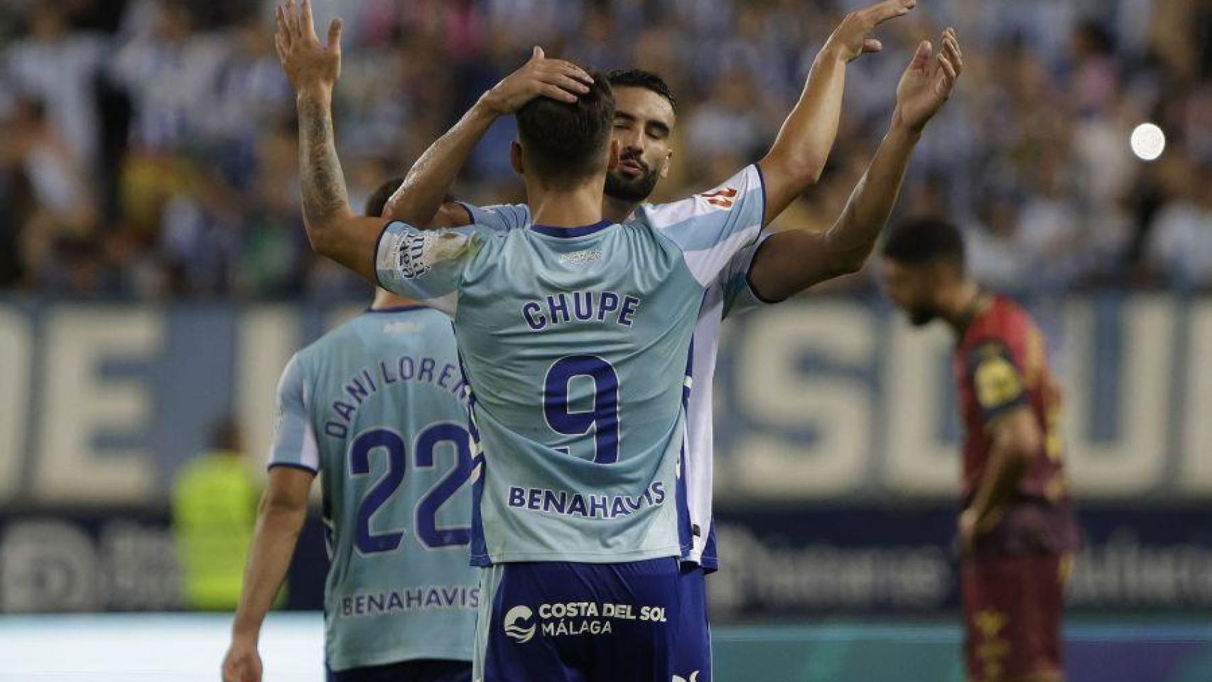 Málaga CF vs. Deportivo de La Coruña de Segunda División, en directo: Descanso (2-0)