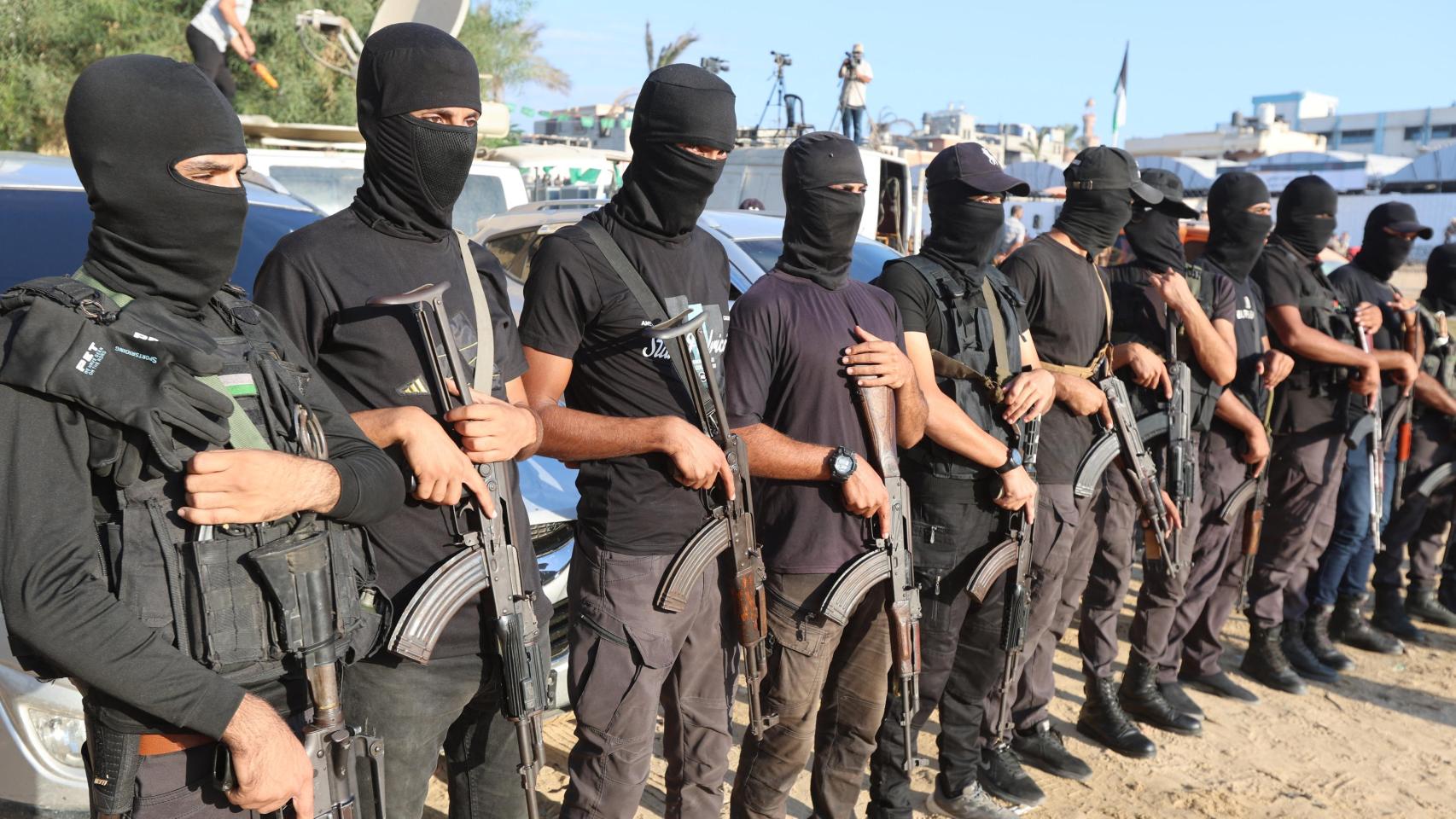 Terroristas palestinos de Hamás.