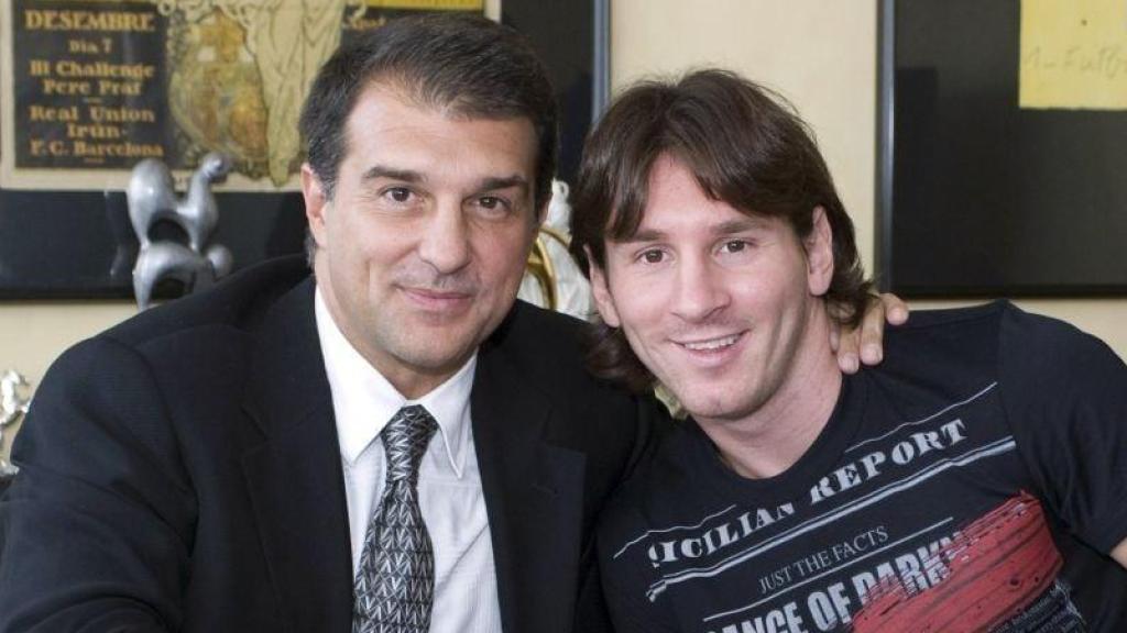Joan Laporta y Leo Messi