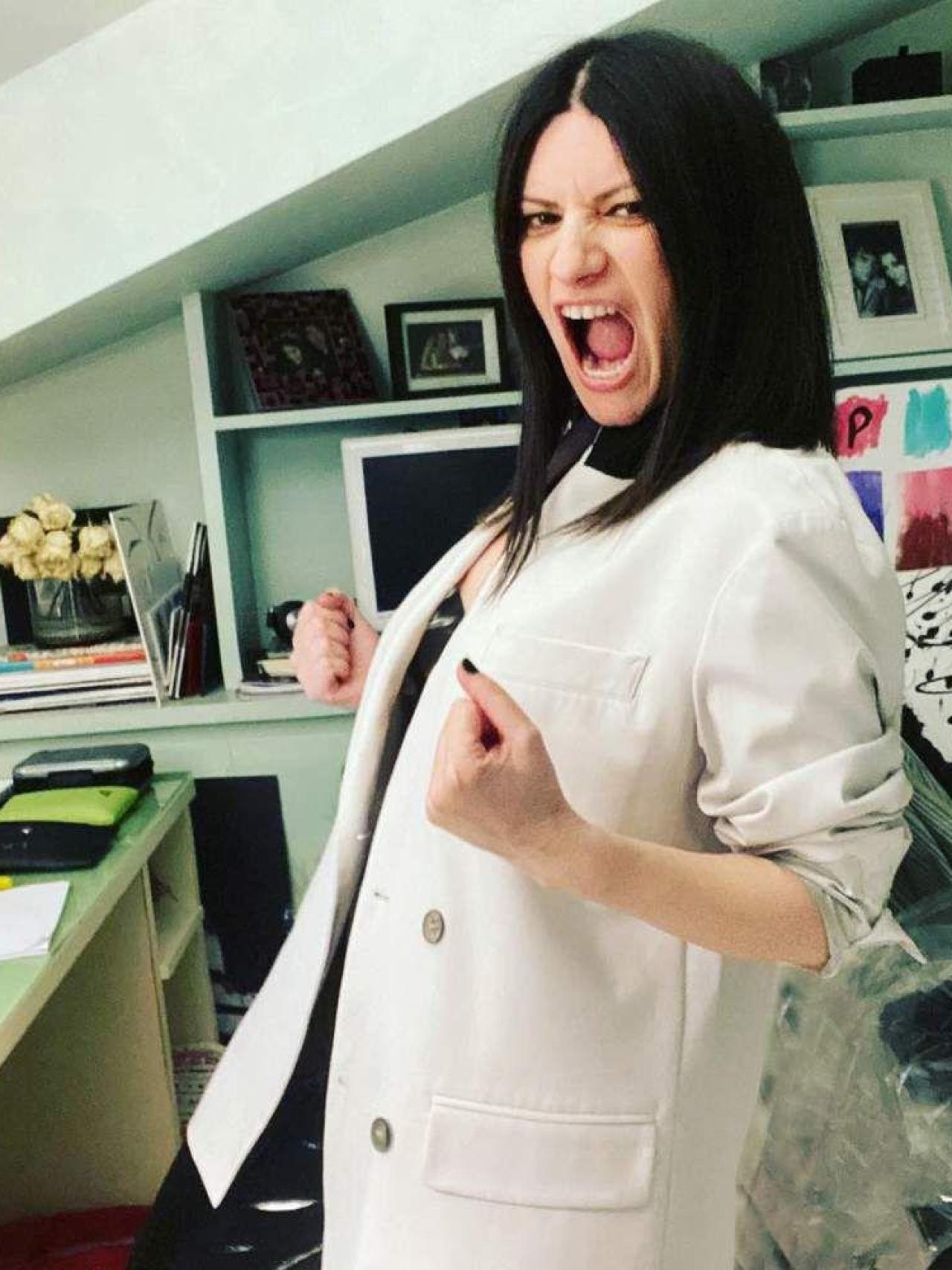 Laura Pausini en su casa.