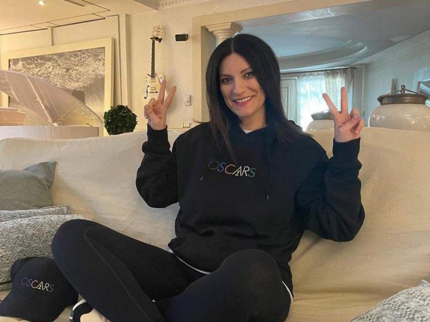 Laura Pausini en su casa.