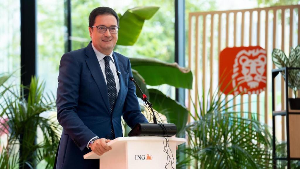 El ministro de Transformación Digital y de la Función Púbica, Óscar López, durante la inauguración del Hub tecnológico de ING en España.