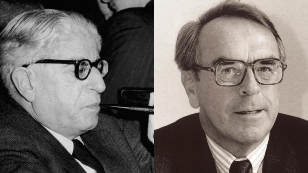 Ernst Bloch y Jürgen Moltmann. Fotos: Wikipedia/ Ediciones Sigueme.