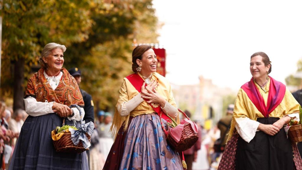 Natalia Chueca durante la Ofrenda de Frutos.