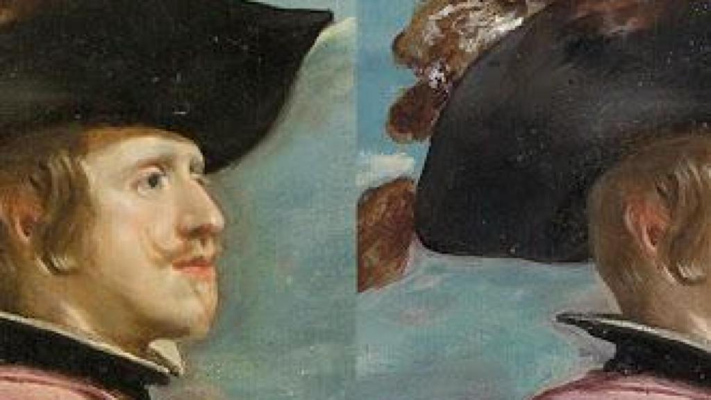 Detalle de Diego Velázquez: 'Felipe IV a caballo' (antes y después de la restauración), 1635. Foto: Ruben Vique