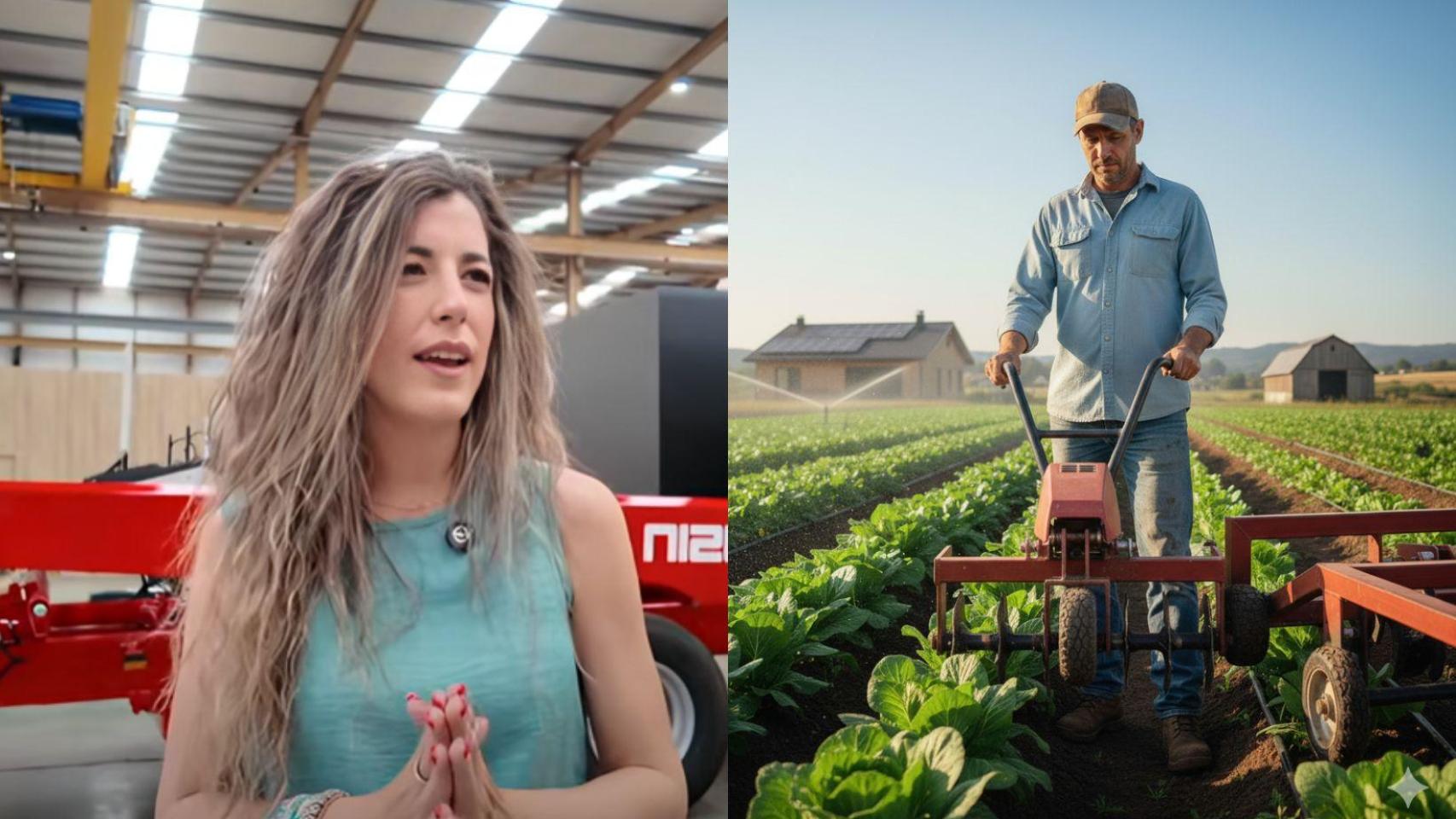 Blanca y un trabajador del campo generado con IA.