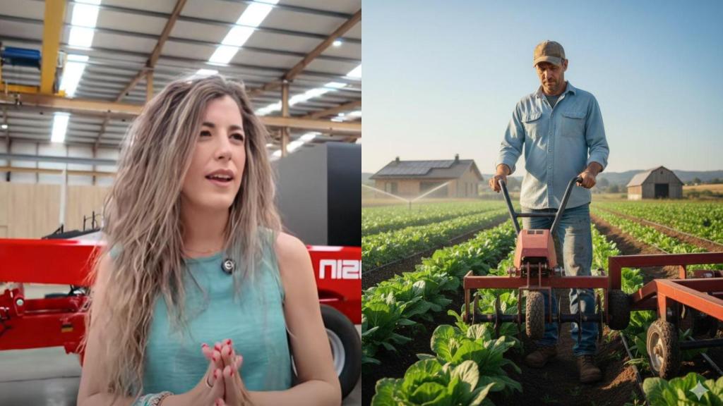 Blanca y un trabajador del campo generado con IA.