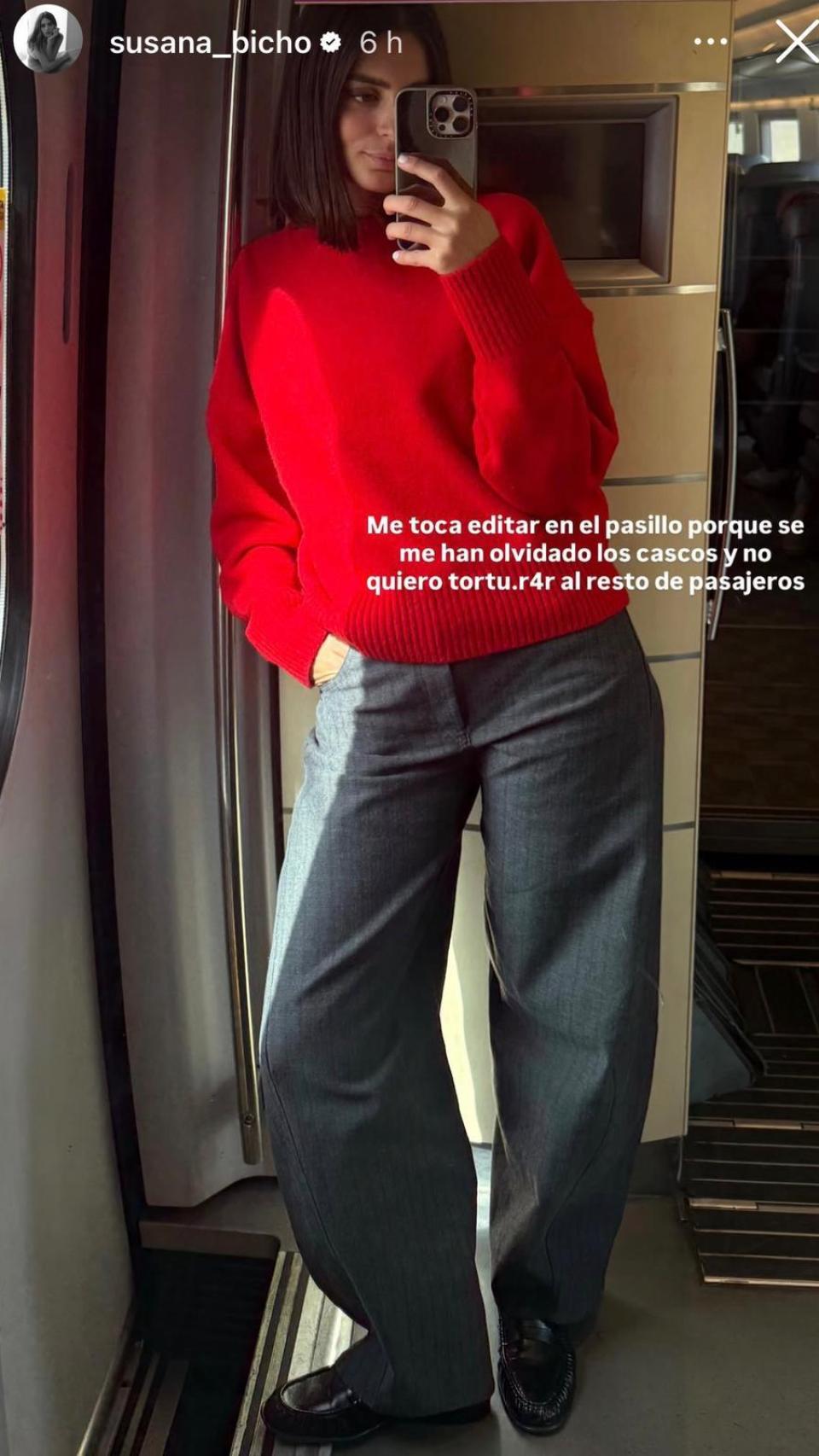 Susana Molina, en un 'story' de Instagram.