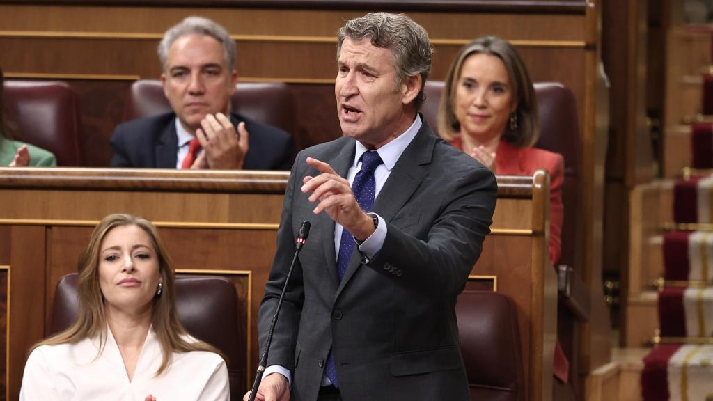 Pedro Sánchez durante la recepción el día de la Fiesta Nacional.