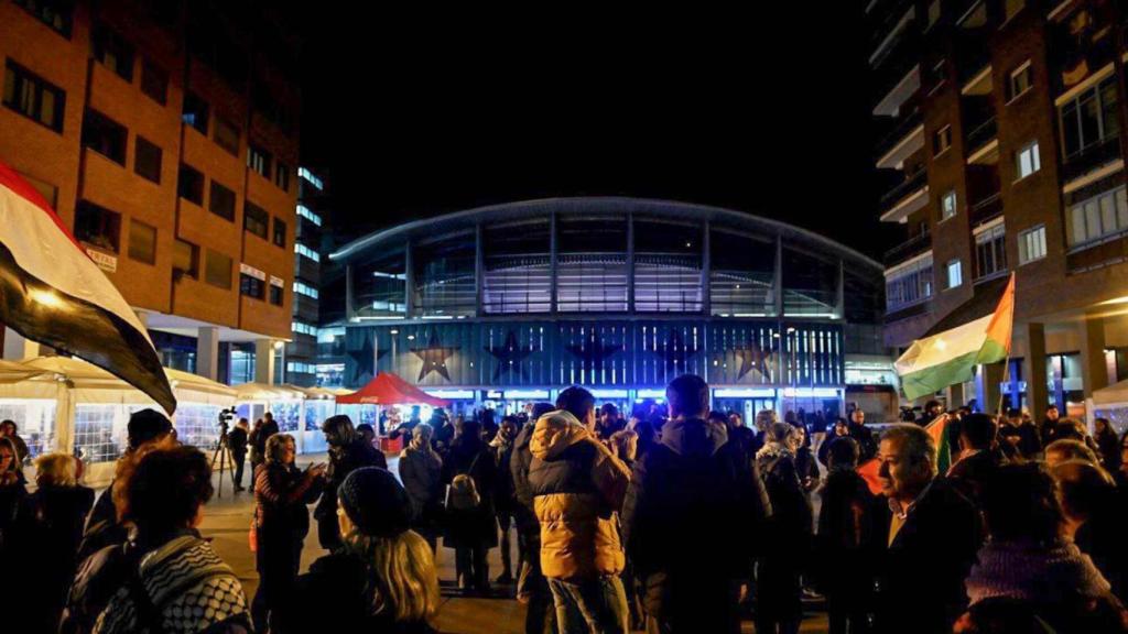 Protesta contra la presencia del Maccabi Tel Aviv en Madrid el 14 de enero.