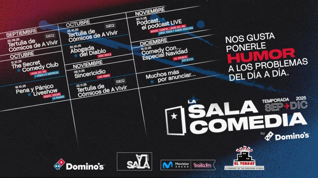 Cartel de la segunda temporada de La Sala Comedia by Dominos.