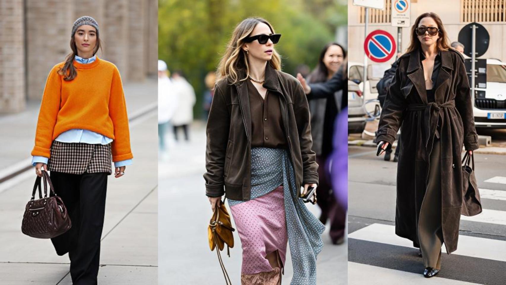 Montaje con algunos ejemplos de las técnicas estrella para crear looks con acierto este otoño-invierno.