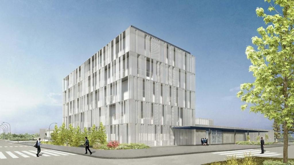 Recreación del edificio principal del CIIAE de Cáceres.