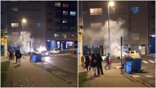 Los bomberos de A Coruña sofocan un incendio en un contenedor de papel en Matogrande