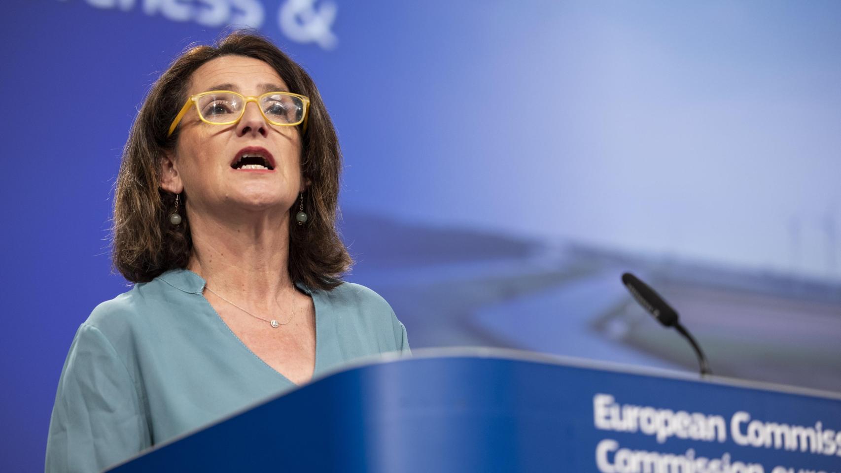 La vicepresidenta primera de la Comisión y responsable de Competencia, Teresa Ribera