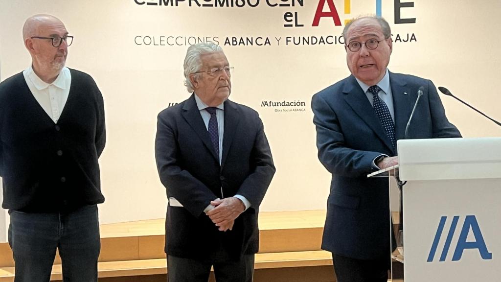 Instante de la presentación de la exposición en Afundación.