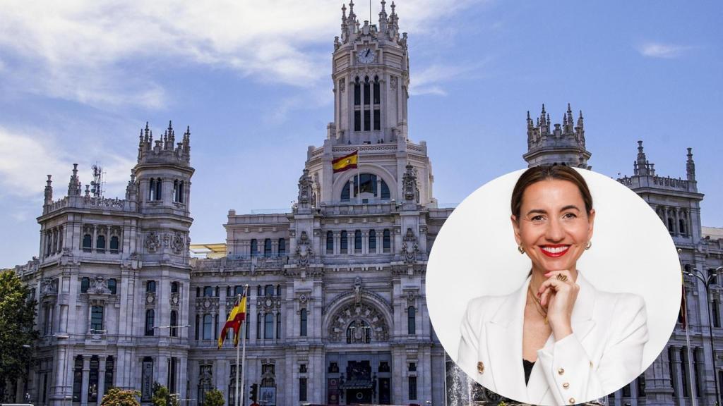 Montaje de Ana Cerdeira con la fachada del ayuntamiento de Madrid (Pixabay).