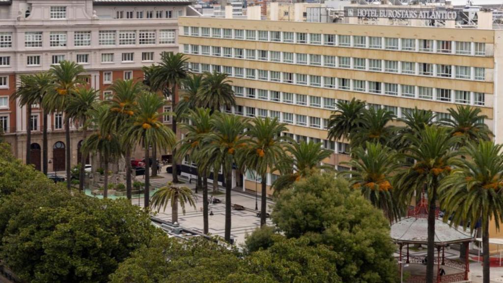 Palmeras en los Jardines de Méndez Núñez de A Coruña