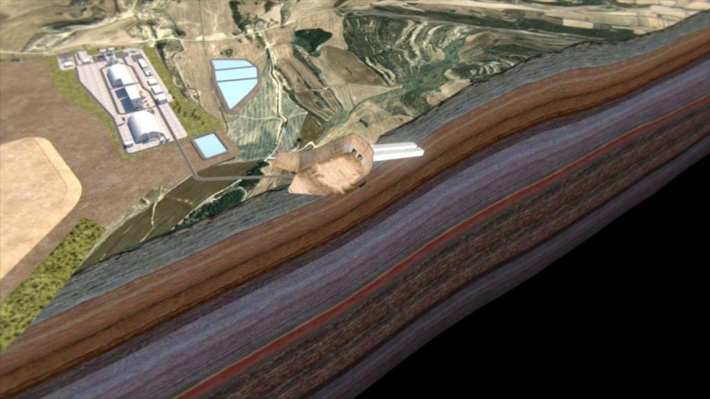 Vista aérea del proyecto de una de las bocaminas de Muga.