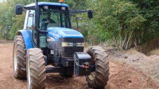 Nolasco, al volante del tractor.