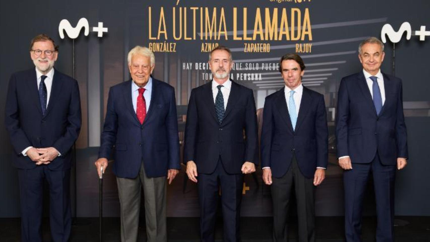 Felipe González, José María Aznar, José Luis Rodríguez Zapatero y Mariano Rajoy en 'La última llamada'.