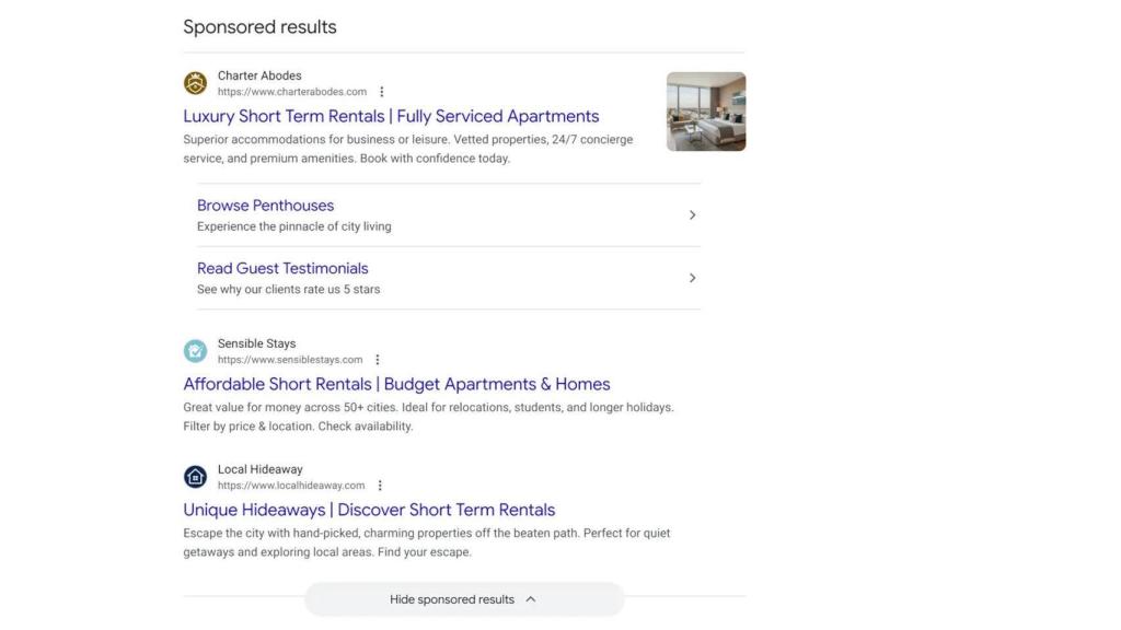 La nueva sección de resultados patrocinados de Google