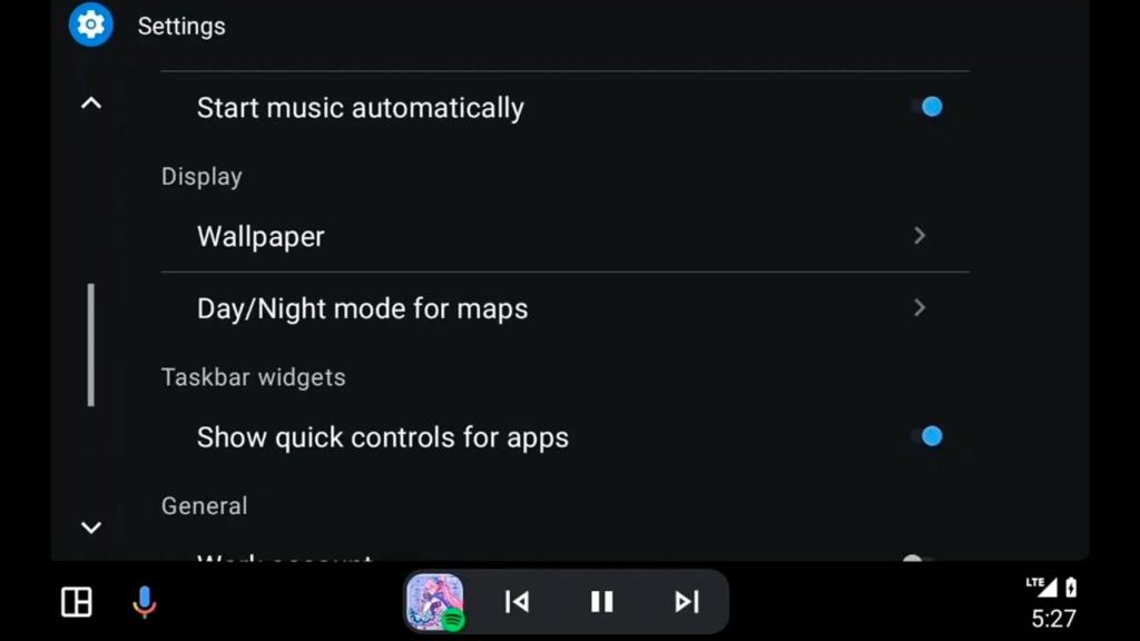 Los accesos rápidos en Android Auto