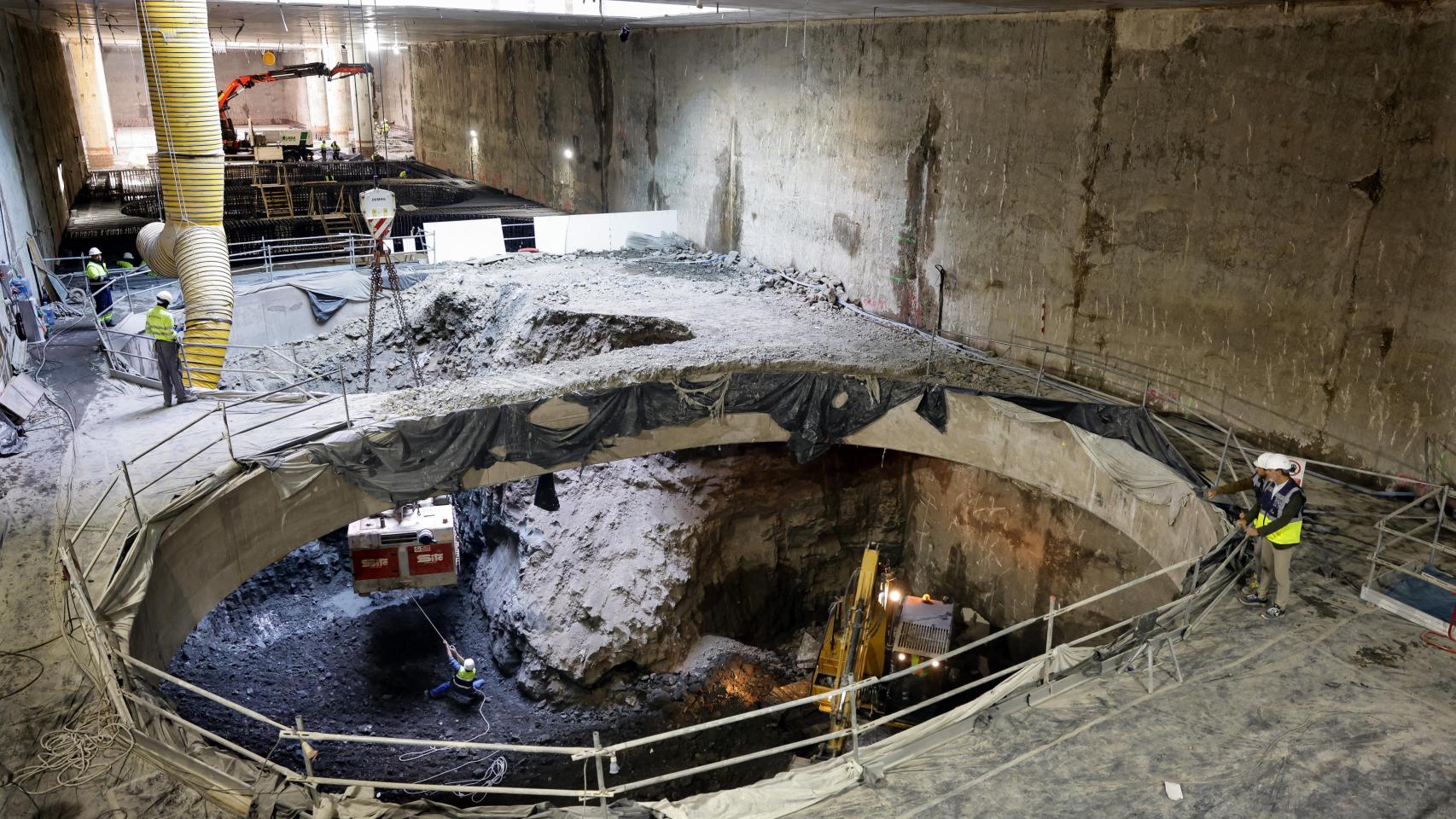 Las obras de la nueva estación de Metro de Madrid Río como parte de la ampliación de la L11.