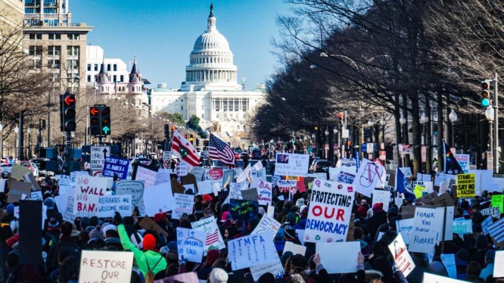 Manifestación en Estados Unidos en relación a la inmigración.