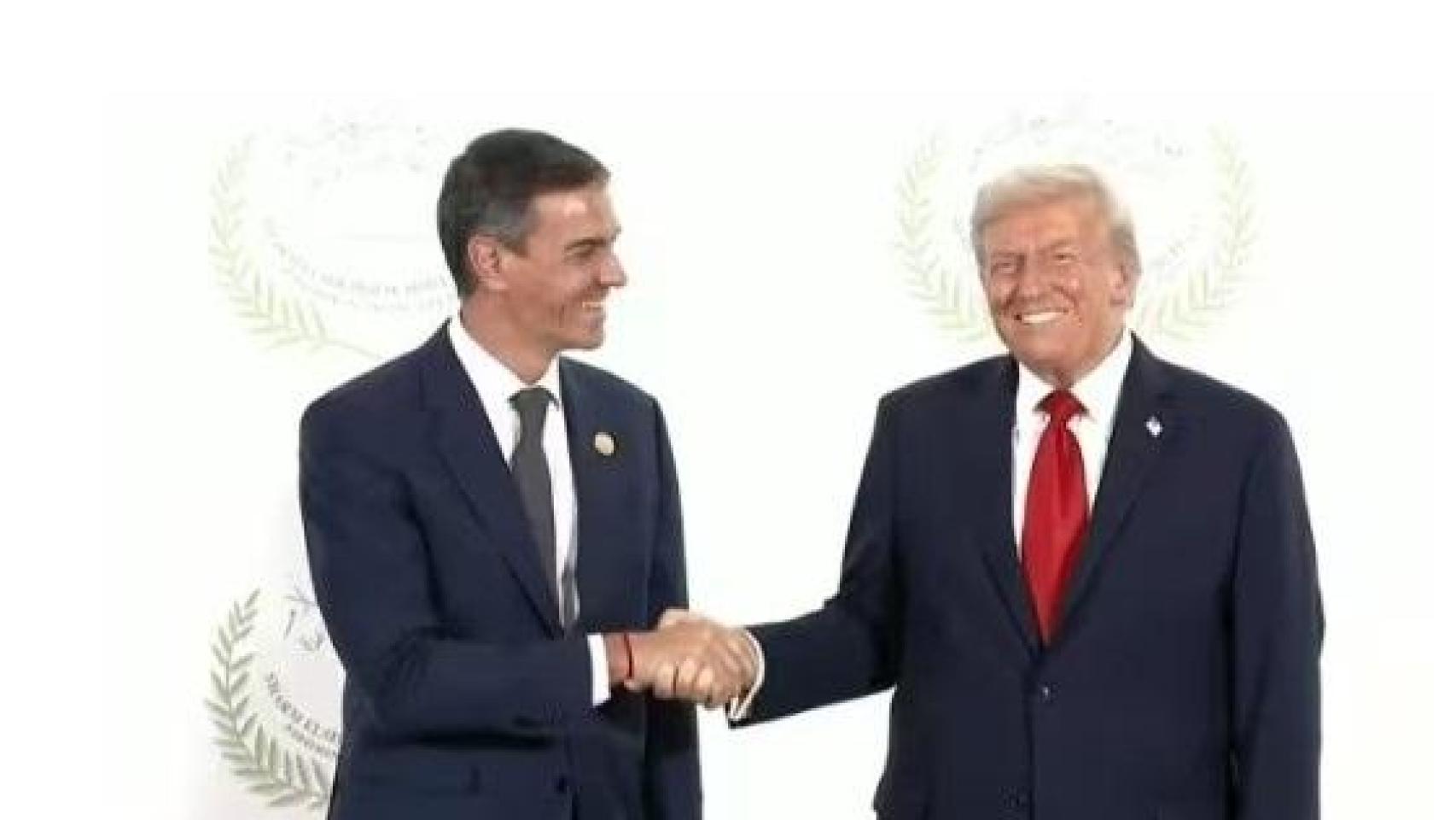Pedro Sánchez y Donald Trump.