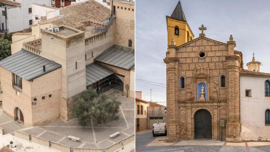 Castillo-Ayuntamiento de Novallas y la Iglesia de Nuestra Señora de la Asunción