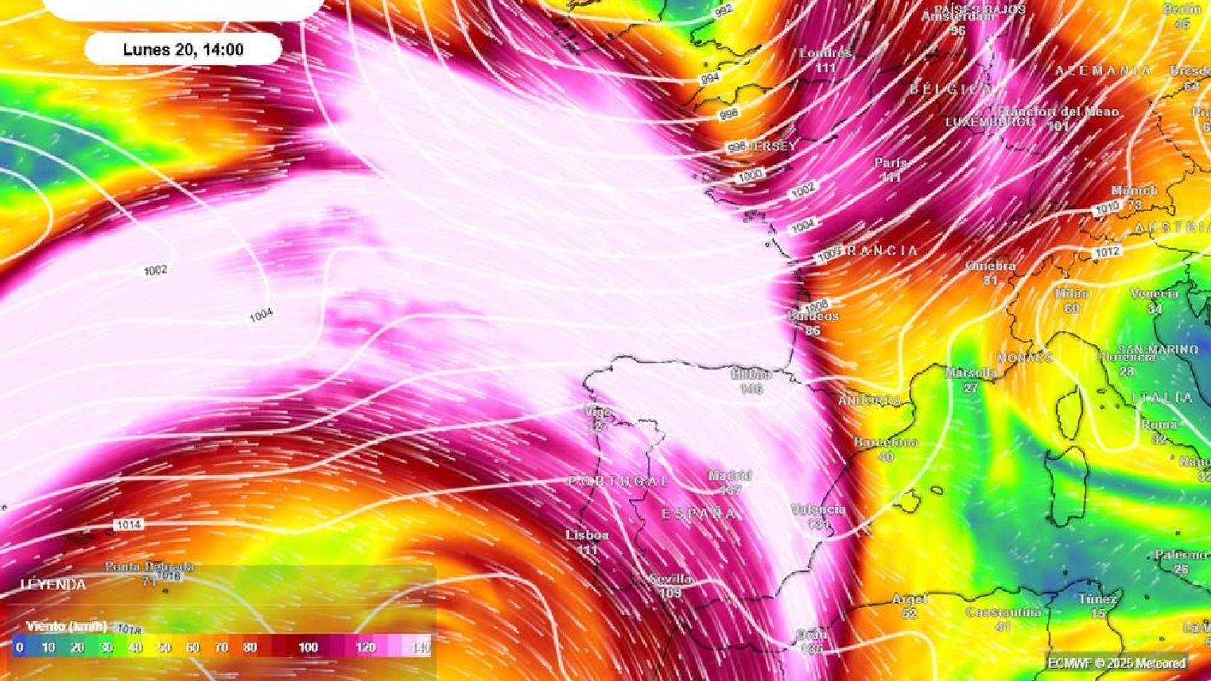 El chorro polar afecta a España a partir de la semana que viene. Meteored.