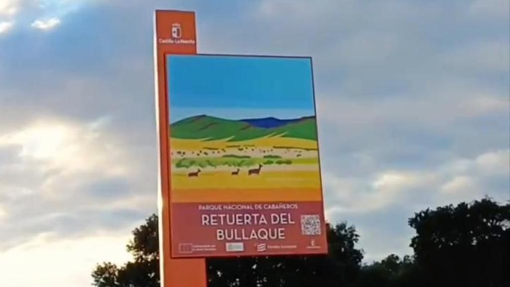 Banderola de bienvenida de los pueblos de Castilla-La Mancha.