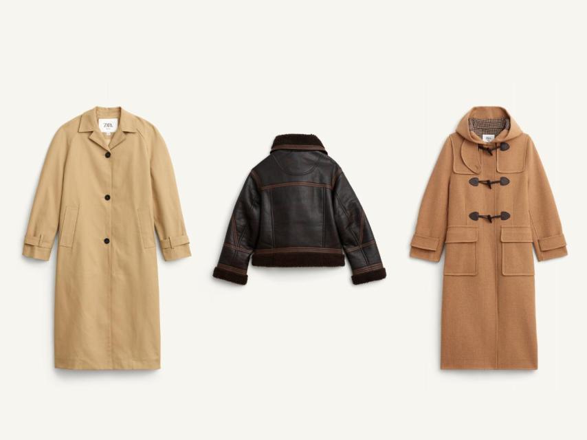Gabardina camel, 'trench' y abrigo de piel de oveja de la nueva colección de Zara Studio