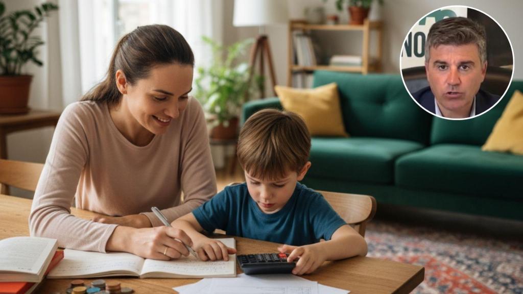 Ricardo Gulias y una madre soltera con su hijo.