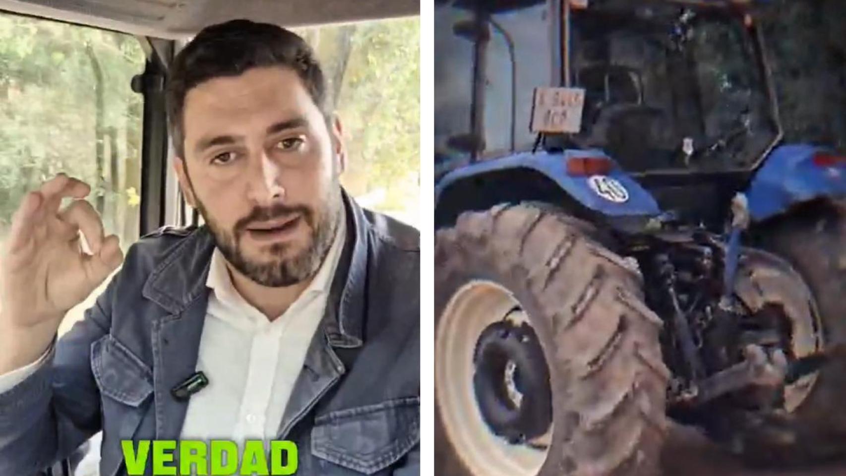 Nolasco, al volante del tractor.