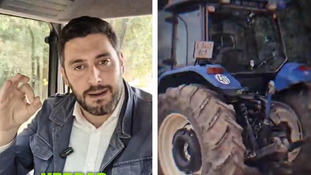 Nolasco, al volante del tractor.