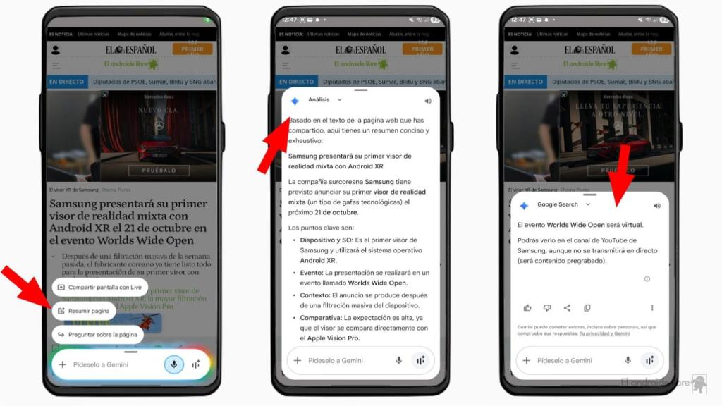 Usando Gemini para resumir una web