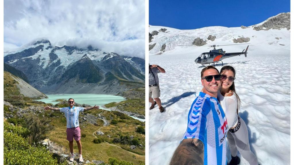 Carlos Fradejas junto a su pareja.