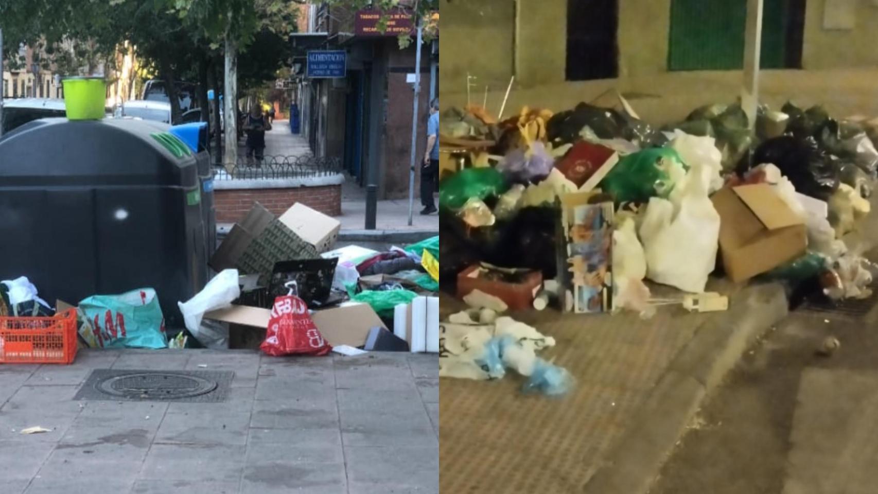 Dos calles de San Blas con acumulación de basuras.