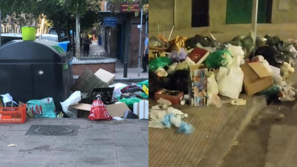 Dos calles de San Blas con acumulación de basuras.