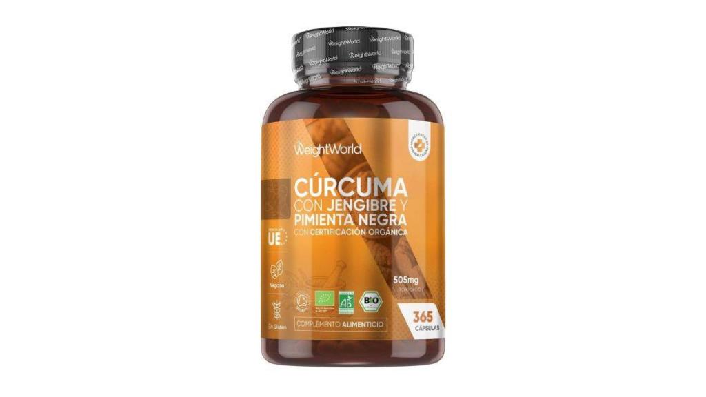 suplemento de cúrcuma con pimienta negra y jengibre WeightWorld