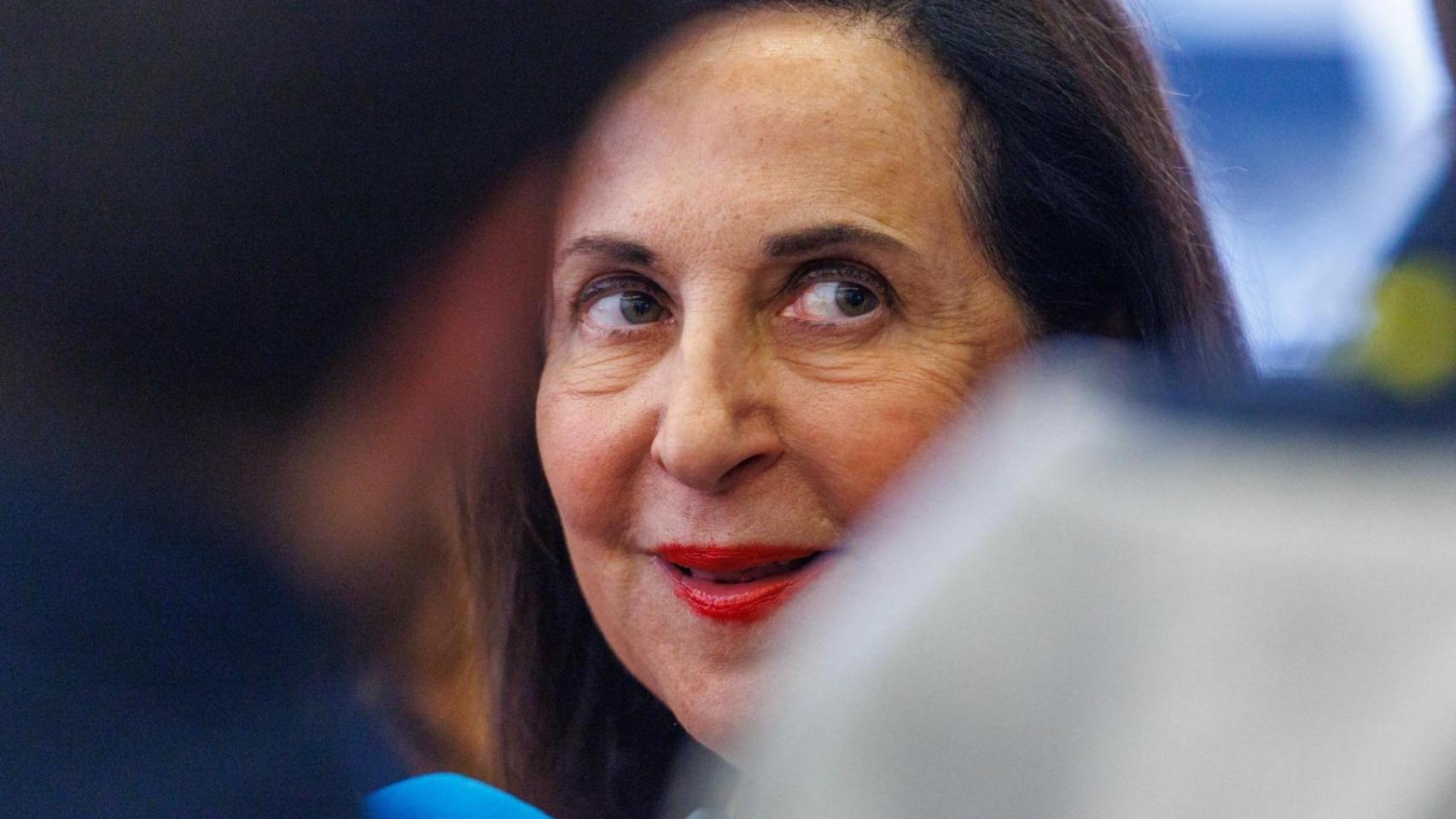 La ministra de Defensa, Margarita Robles, durante su comparecencia de este miércoles en Bruselas