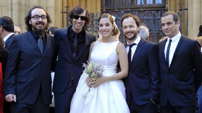 La Oreja de Van Gogh, en la boda de Leire Martínez, en 2014.