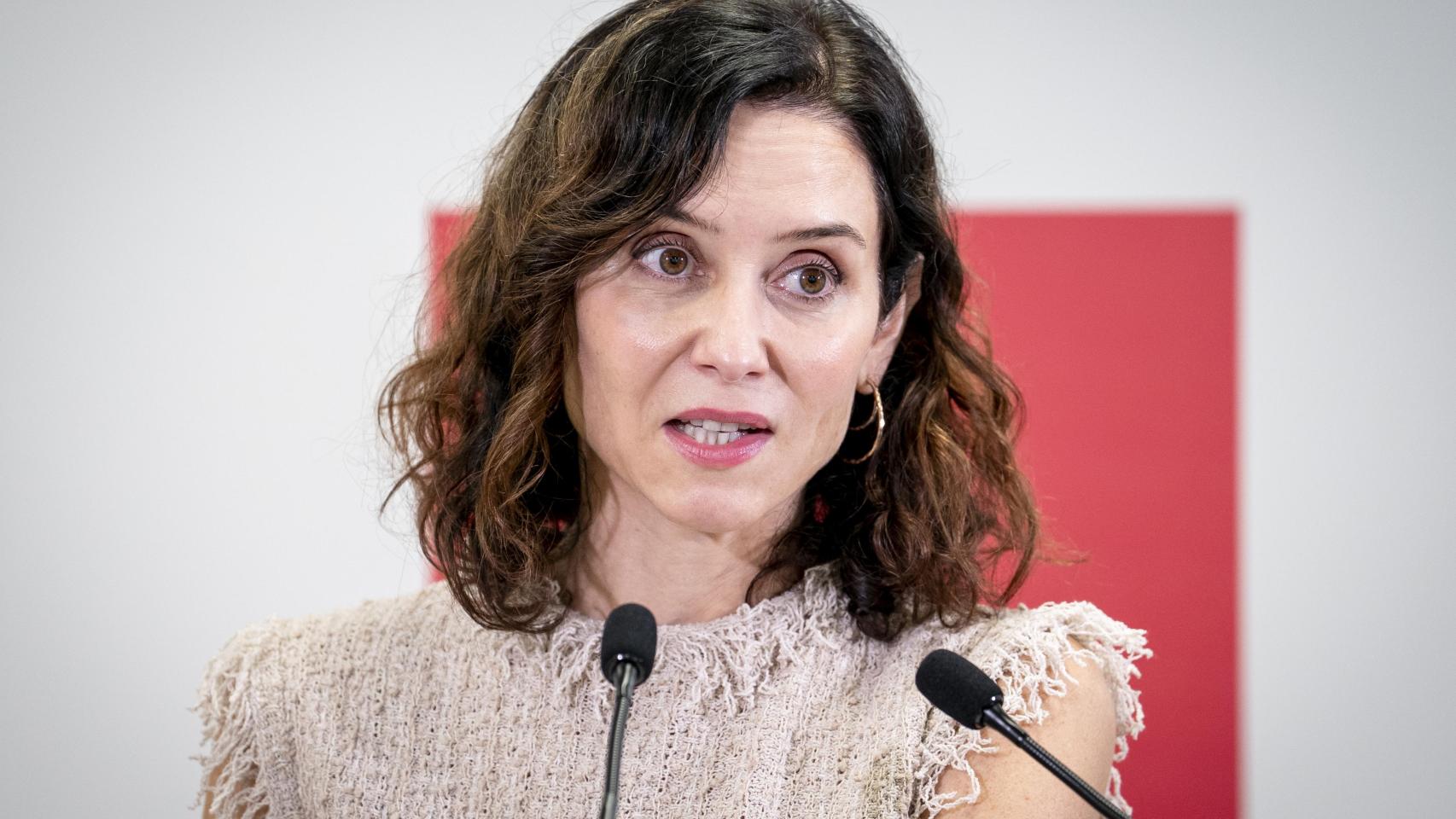 Isabel Díaz Ayuso durante una comparecencia.