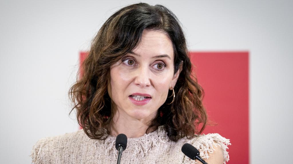 Isabel Díaz Ayuso durante una comparecencia.